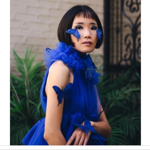 Cobalt Blue Tulle Top - Picture 5 of 7